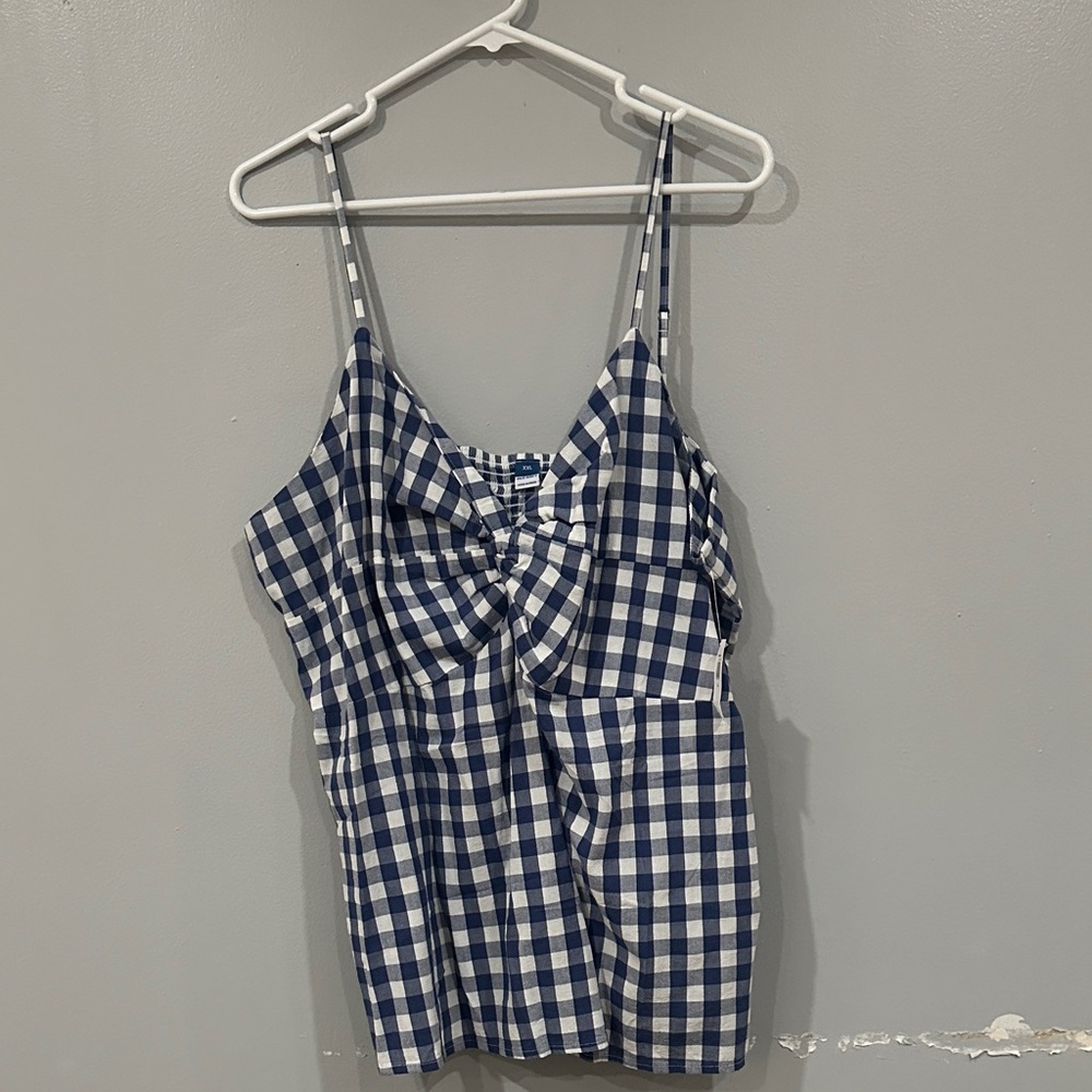 Old Navy Blue and White Checkered Camisole